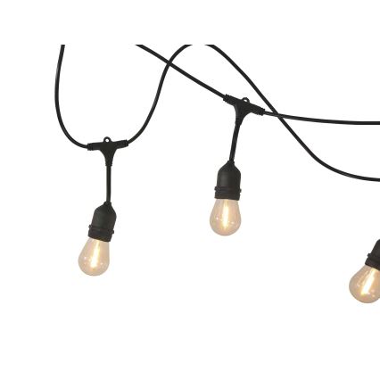 Світлодіодна регульована сонячна вулична гірлянда PARTY 10xE27/3,7V 1800 мАг 10 м IP44 + дистанційне керування