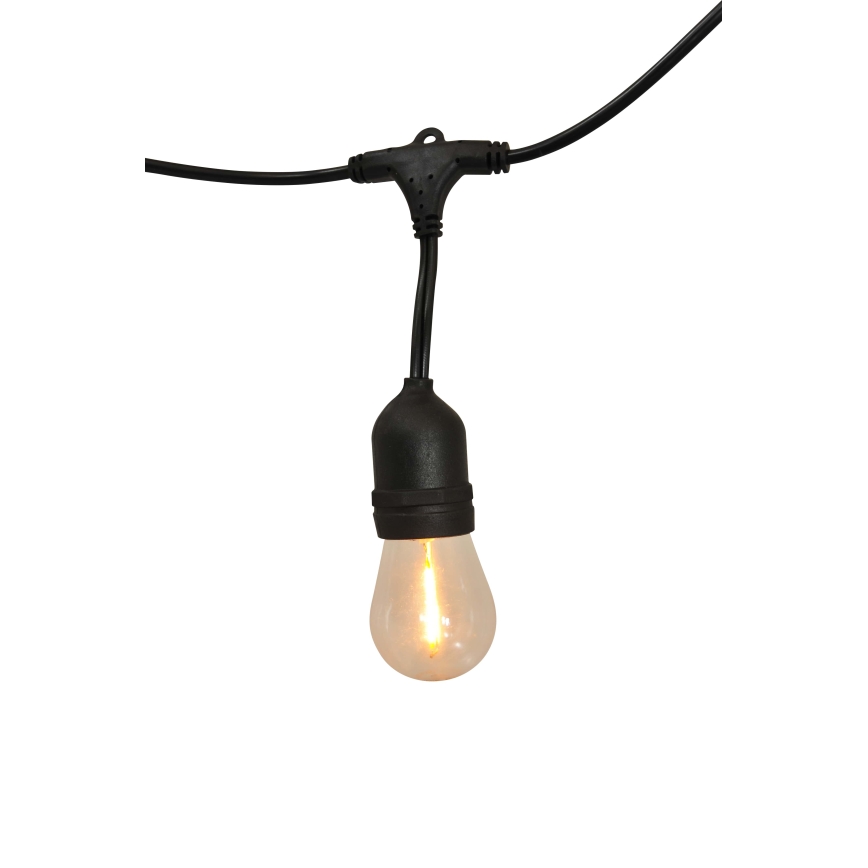 Світлодіодна регульована сонячна вулична гірлянда PARTY 10xE27/3,7V 1800 мАг 10 м IP44 + дистанційне керування