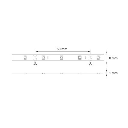 Світлодіодна стрічка 5м LED/10W/12V IP20 4500K