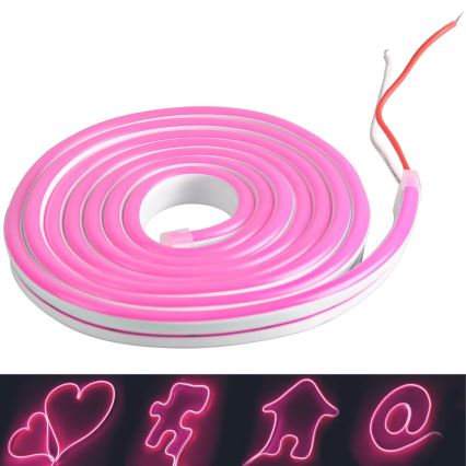 Світлодіодна стрічка NEON 5 m LED/27W/12V IP65 рожевий