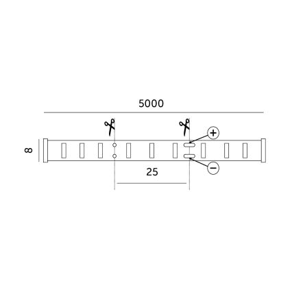 Світлодіодна стрічка LED/50W/12V 5 м 3000K