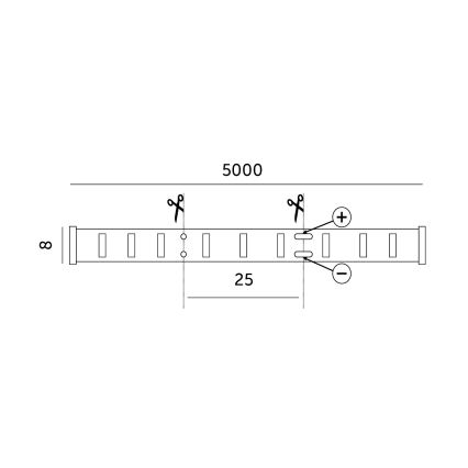 Світлодіодна стрічка LED/50W/12V 5 м 3000K IP65