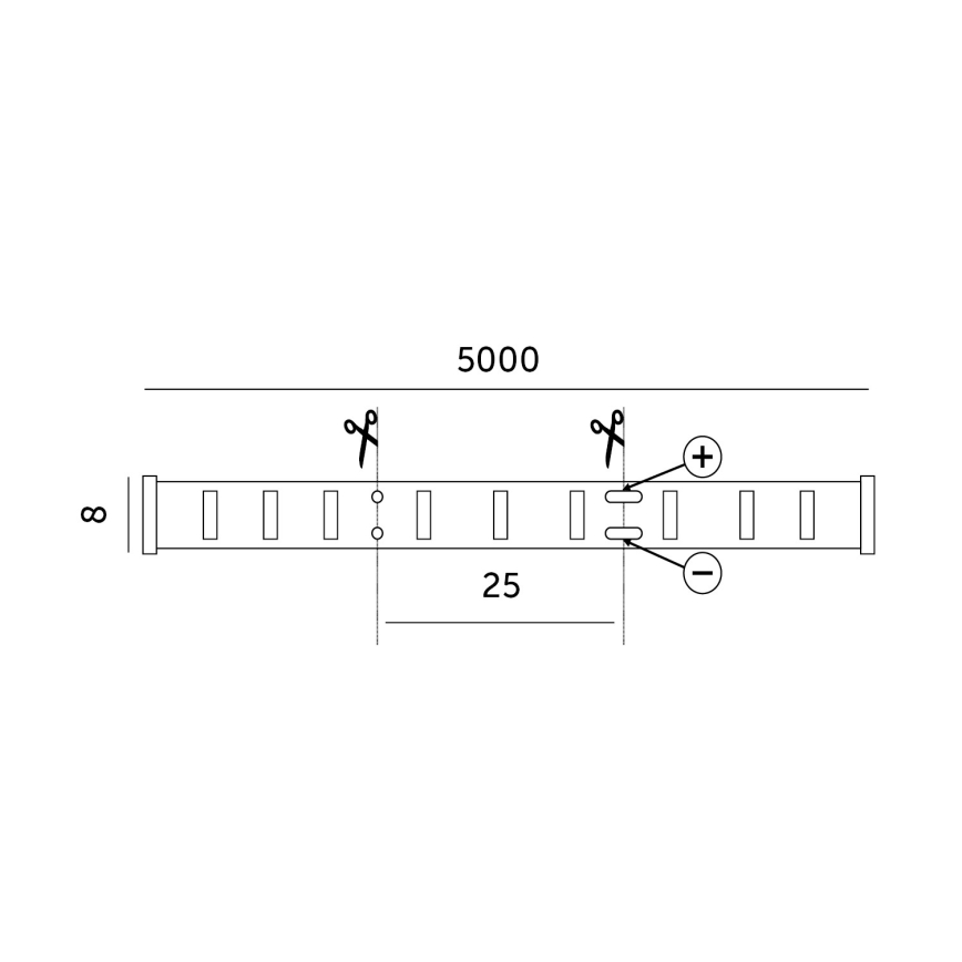 Світлодіодна стрічка LED/50W/12V 5 м 4000K IP65