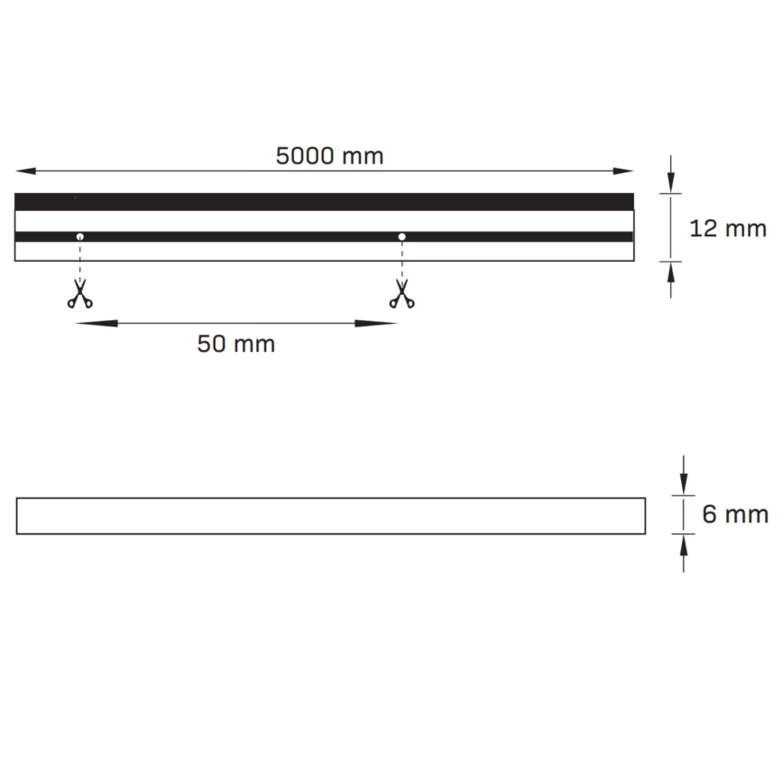 Світлодіодна стрічка NEON 5м LED/48W/24V 4000K IP65