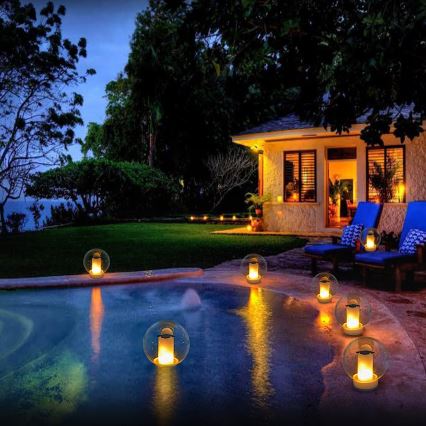 Світлодіодна водостійка лампа на сонячній батареї LED/900mAh IP68 білий