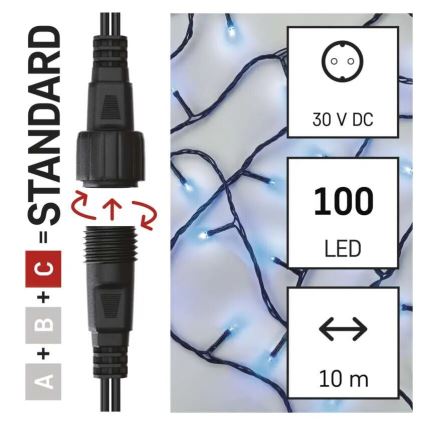 Світлодіодна вулична різдвяна гірлянда 100xLED/10 м IP44 синій