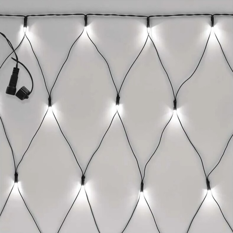 Світлодіодна вулична різдвяна гірлянда 160xLED/2x1,5 м IP44 холодний білий