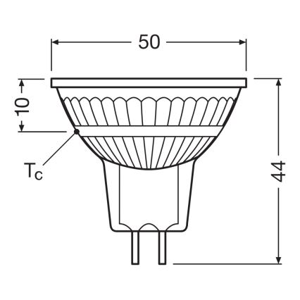 Світлодіодна диммована рефлекторна лампа MR16 GU5,3/5W/12V 4000K 36° CRI 90 - Ledvance