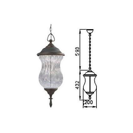 Світлодіодна зовнішня люстра на ланцюзі MARSYLIA 3xLED/3W/230V чорна