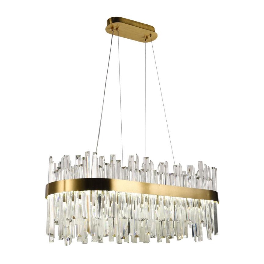 Світлодіодна регульована кришталева люстра на тросі LED/90W/230V 3000-6500K + дистанційне керування