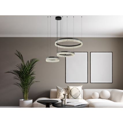 Регульована LED кришталева люстра на тросі THALIA LED/120W/230V 3000-6000K + пульт дистанційного керування
