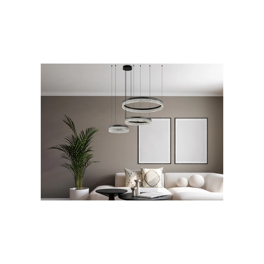 Регульована LED кришталева люстра на тросі THALIA LED/120W/230V 3000-6000K + пульт дистанційного керування