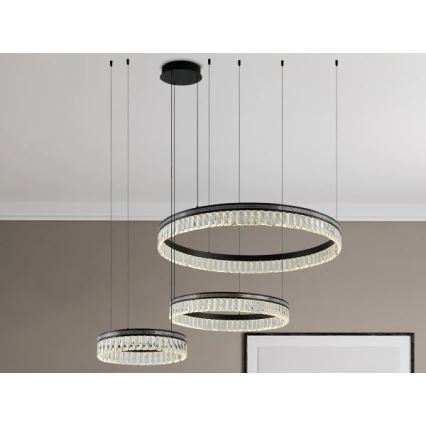Регульована LED кришталева люстра на тросі THALIA LED/120W/230V 3000-6000K + пульт дистанційного керування
