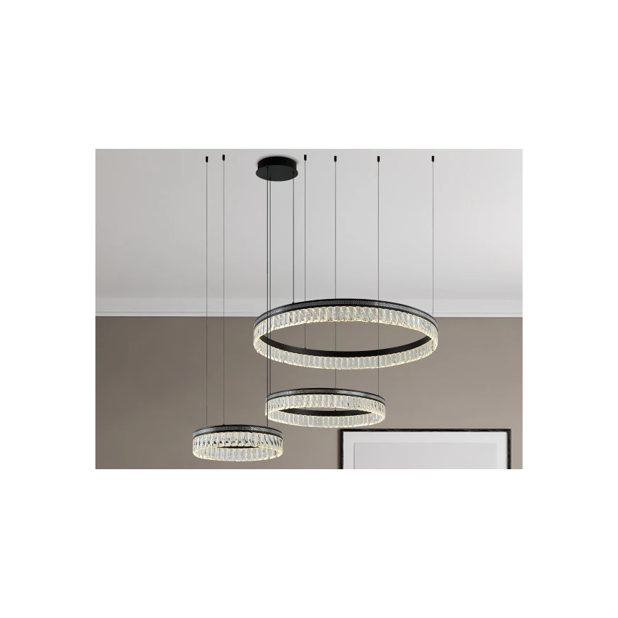 Регульована LED кришталева люстра на тросі THALIA LED/120W/230V 3000-6000K + пульт дистанційного керування