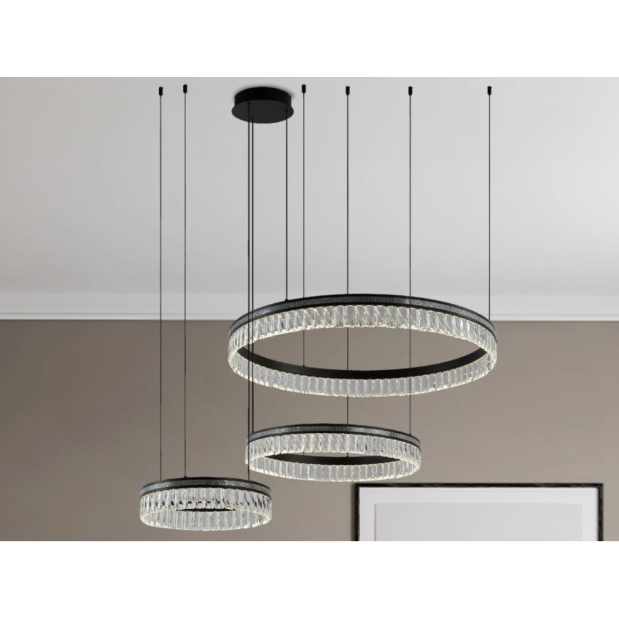 Регульована LED кришталева люстра на тросі THALIA LED/120W/230V 3000-6000K + пульт дистанційного керування