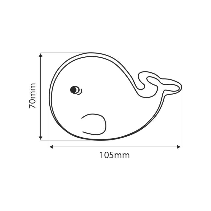 Світлодіодне дитяче нічне світло LED/0,5W/230V кит