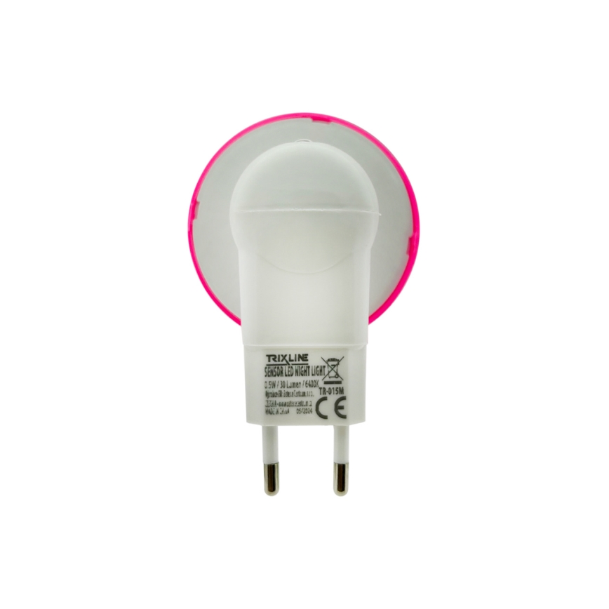 Світлодіодне дитяче нічне світло з датчиком освітленості LED/0,5W/230V мухомор