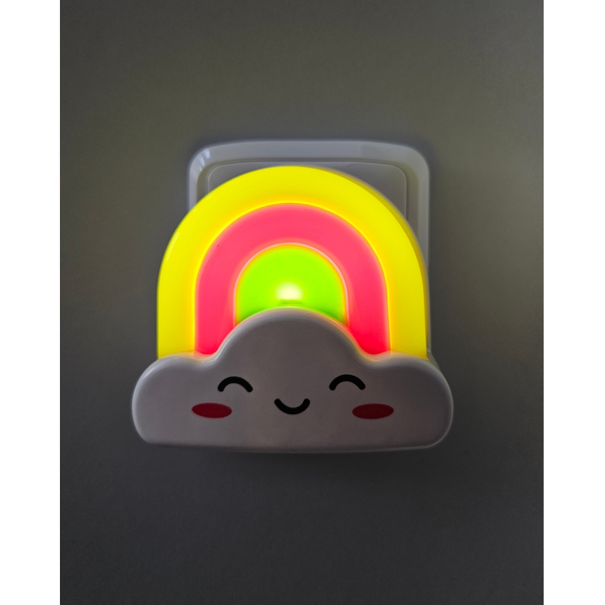 Світлодіодне дитяче нічне світло LED/0,5W/230V веселка