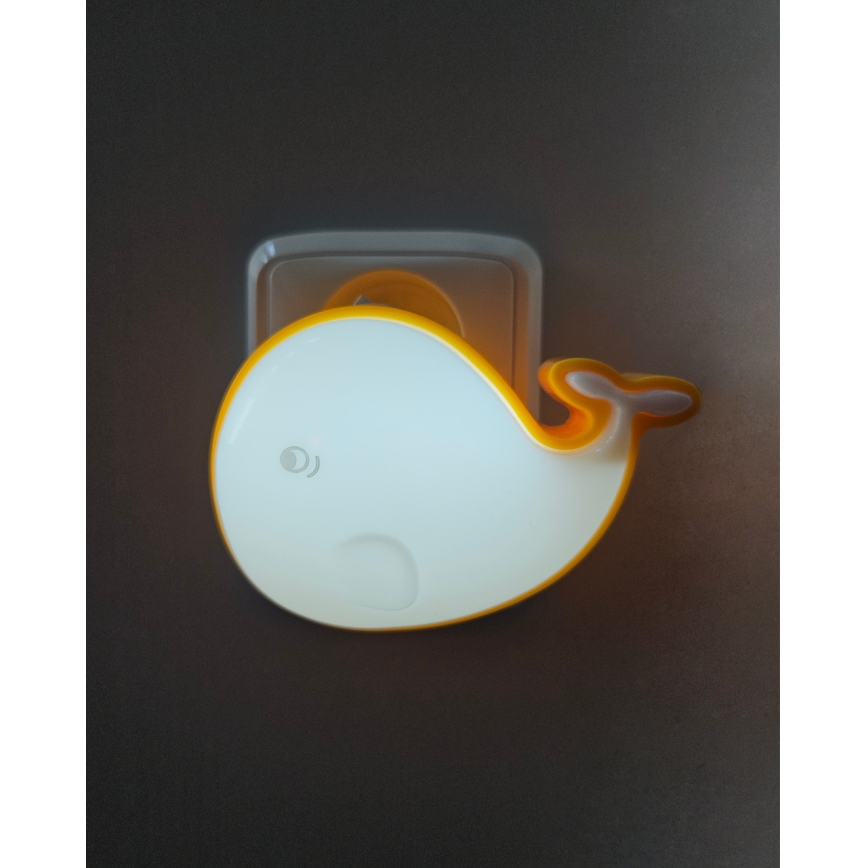 Світлодіодне дитяче нічне світло LED/0,5W/230V кит