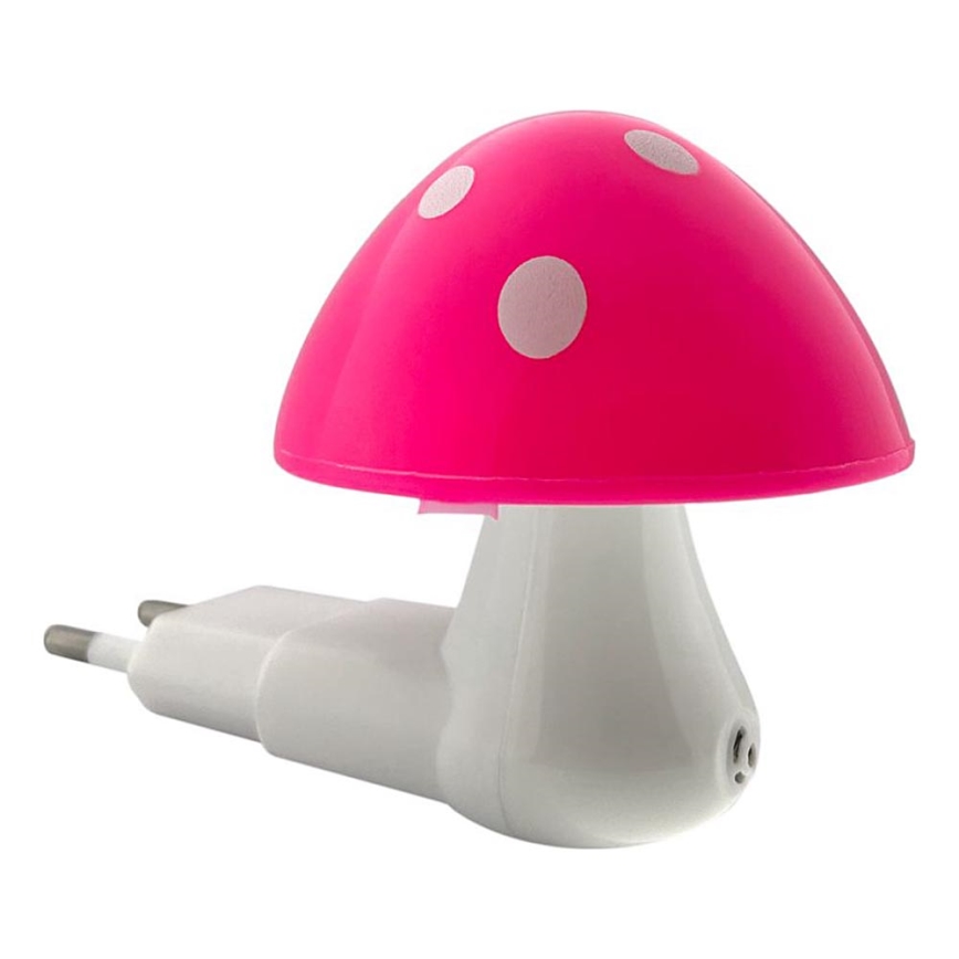 Світлодіодне дитяче нічне світло з датчиком освітленості LED/0,5W/230V мухомор
