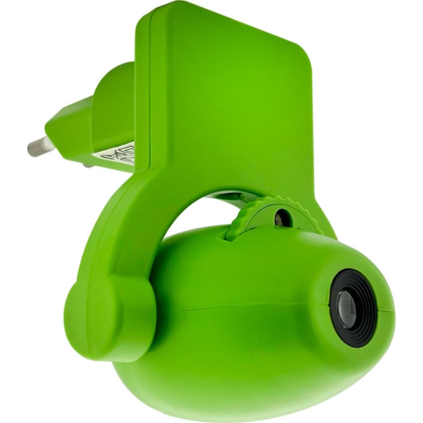 Світлодіодне дитяче нічне світло з проєктором LED/0,5W/230V зелений