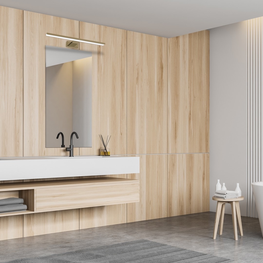 Світлодіодне освітлення дзеркала для ванної кімнати SHINE, 13,8 Вт, 230 В, 60 см, IP44, латунь