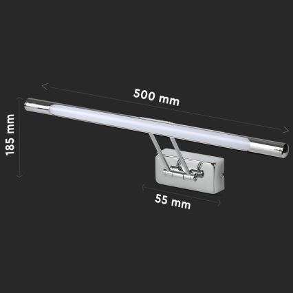 Світлодіодне освітлення дзеркала LED/9W/230V 3000K 50см глянцевий хром