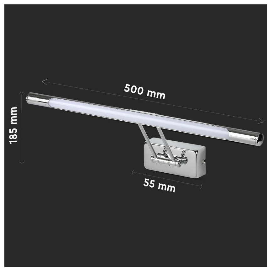 Світлодіодне освітлення дзеркала LED/9W/230V 3000K 50см глянцевий хром