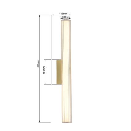 LED-освітлення для дзеркала ванної кімнати LINEA LED/12 Вт/230 В 3000/4000/6000 К IP44 61 см, золота