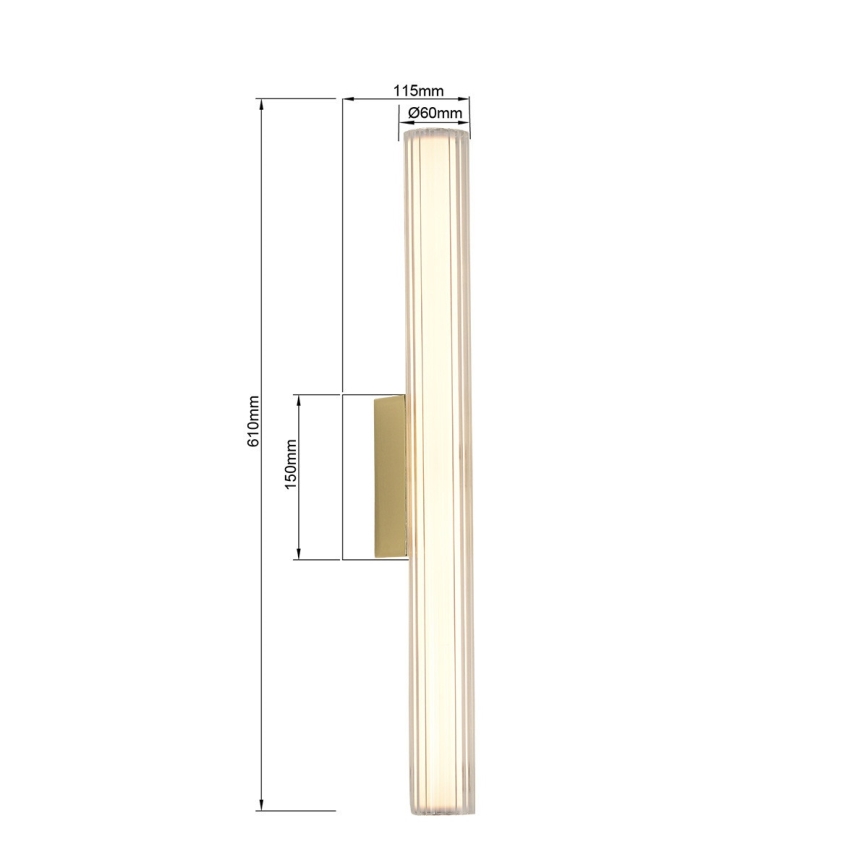 LED-освітлення для дзеркала ванної кімнати LINEA LED/12 Вт/230 В 3000/4000/6000 К IP44 61 см, золота