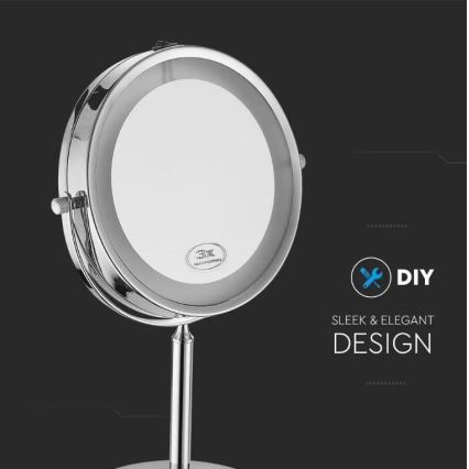 Світлодіодне косметичне дзеркало LED/3W/6V 4xAA IP44