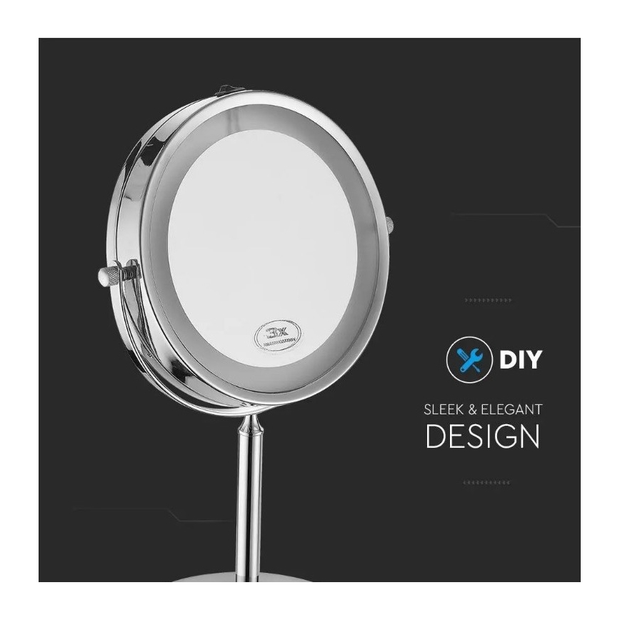 Світлодіодне косметичне дзеркало LED/3W/6V 4xAA IP44