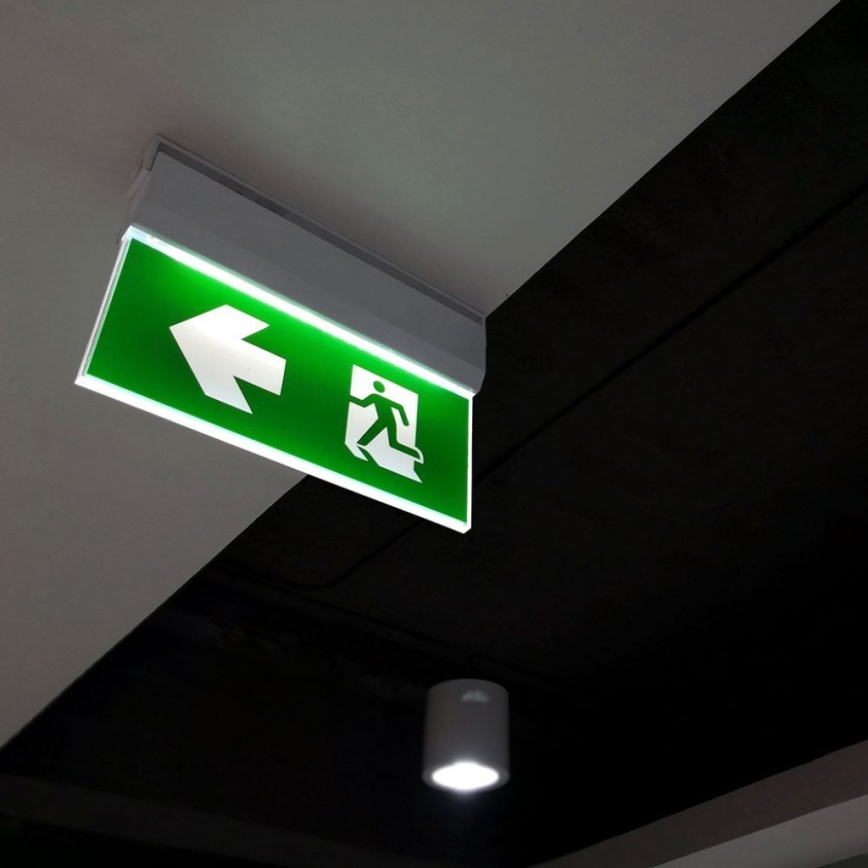 Світлодіодний аварійний світильник EMERGENCY EXIT LED/2,5W/230V 4в1 6000K