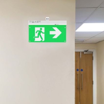 Світлодіодний аварійний світильник EMERGENCY EXIT LED/2,5W/230V 4в1 6000K