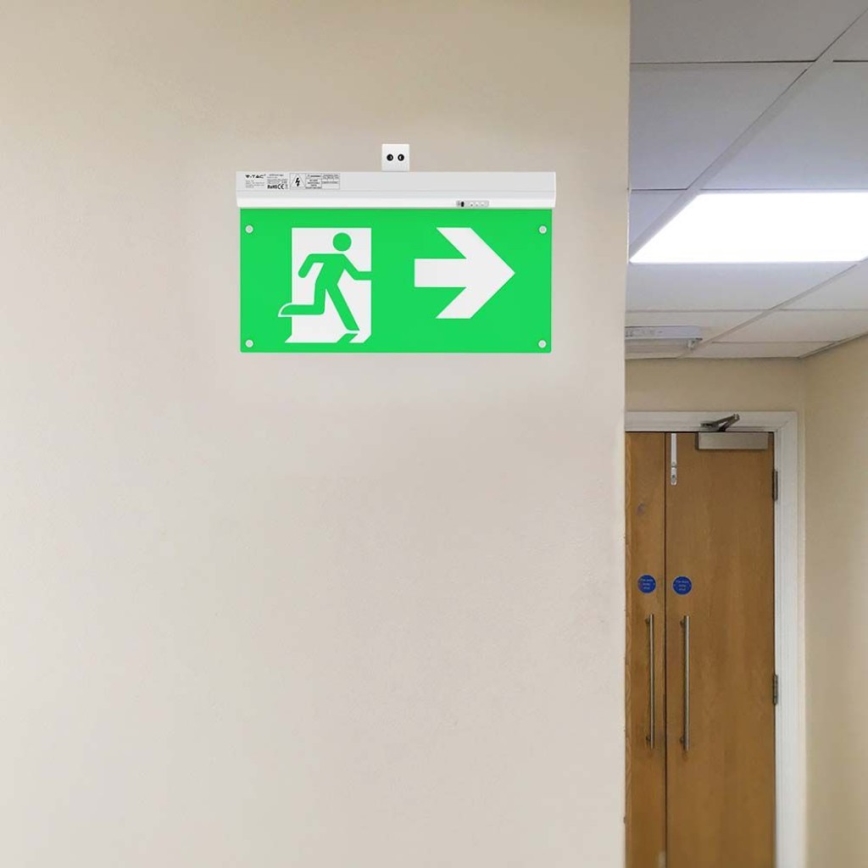Світлодіодний аварійний світильник EMERGENCY EXIT LED/2,5W/230V 4в1 6000K