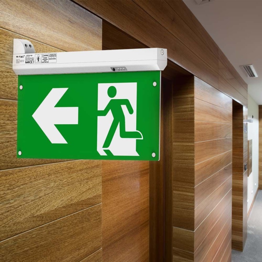 Світлодіодний аварійний світильник EMERGENCY EXIT LED/2,5W/230V 4в1 6000K