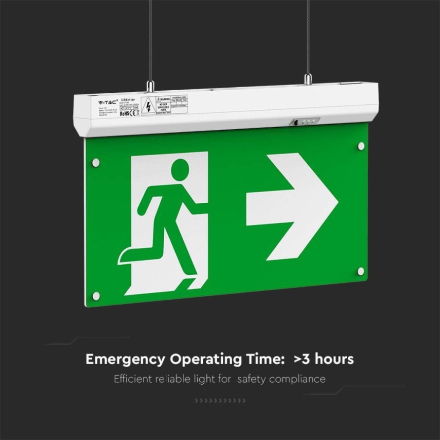 Світлодіодний аварійний світильник EMERGENCY EXIT LED/2,5W/230V 4в1 6000K
