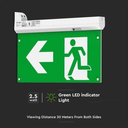 Світлодіодний аварійний світильник EMERGENCY EXIT LED/2,5W/230V 4в1 6000K