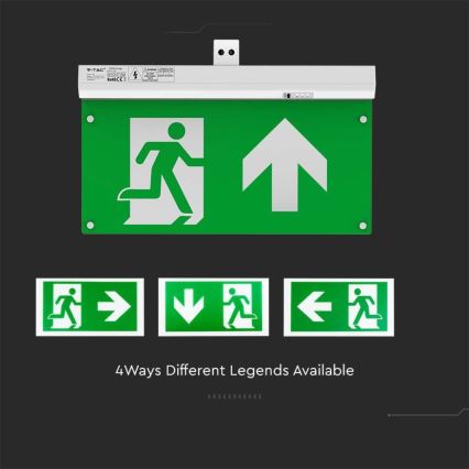 Світлодіодний аварійний світильник EMERGENCY EXIT LED/2,5W/230V 4в1 6000K