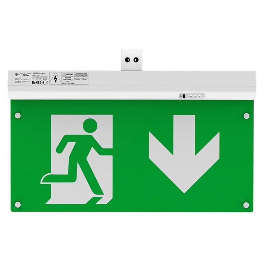 Світлодіодний аварійний світильник EMERGENCY EXIT LED/2,5W/230V 4в1 6000K