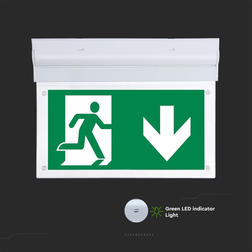 Світлодіодний аварійний світильник EMERGENCY EXIT SAMSUNG CHIP LED/2W/230V 6000K