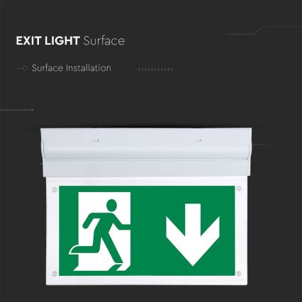Світлодіодний аварійний світильник EMERGENCY EXIT SAMSUNG CHIP LED/2W/230V 6000K