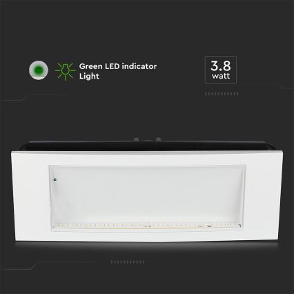 Світлодіодний аварійний світильник EMERGENCY EXIT SAMSUNG CHIP LED/3,8W/230V 6000K