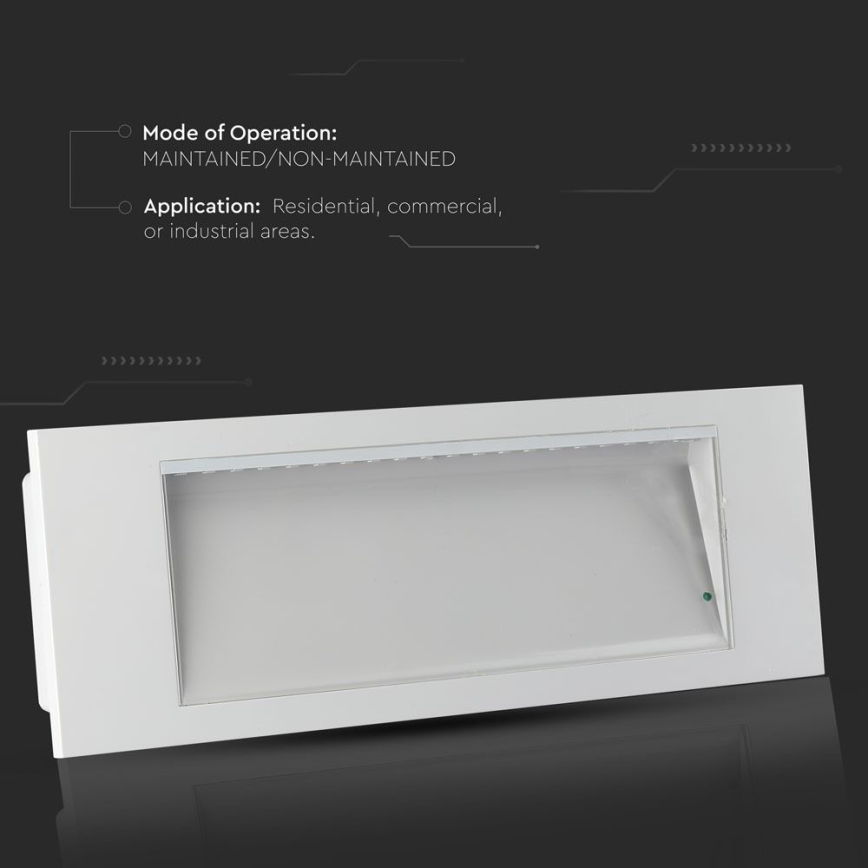 Світлодіодний аварійний світильник EMERGENCY EXIT SAMSUNG CHIP LED/3,8W/230V 6000K