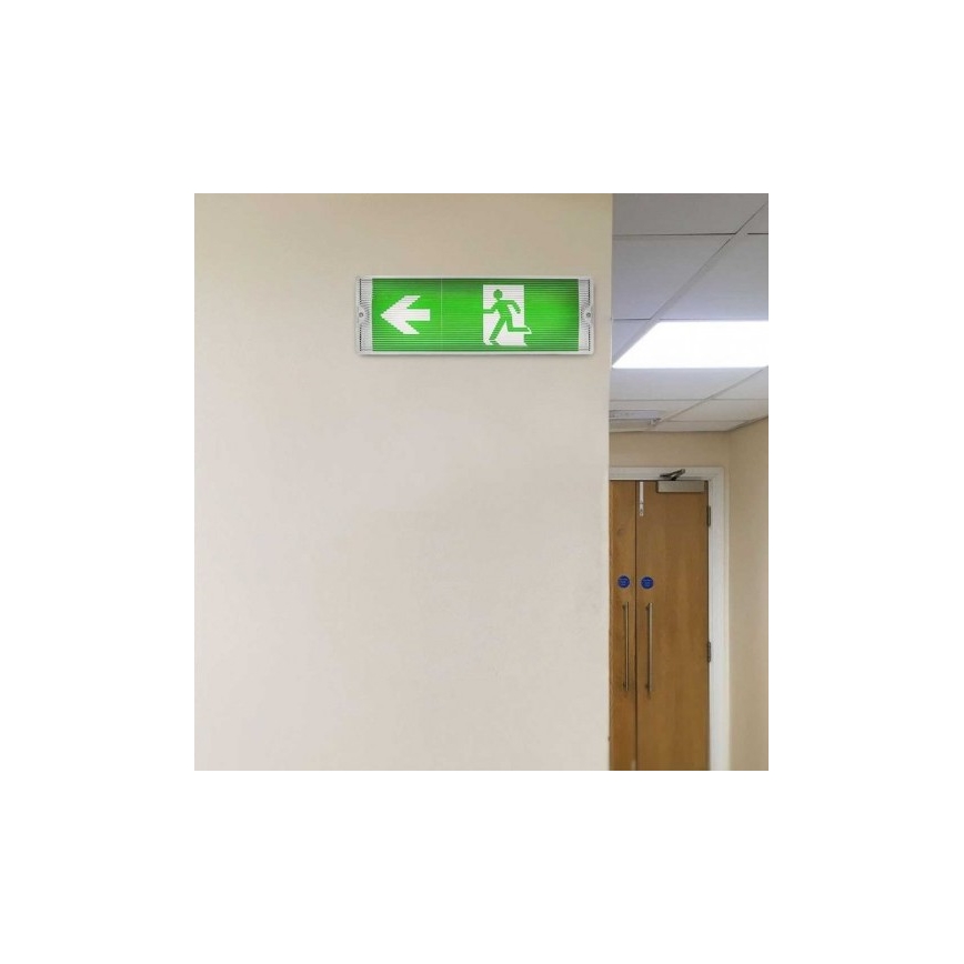 Світлодіодний аварійний світильник EMERGENCY EXIT LED/3W/230V 6400K IP65