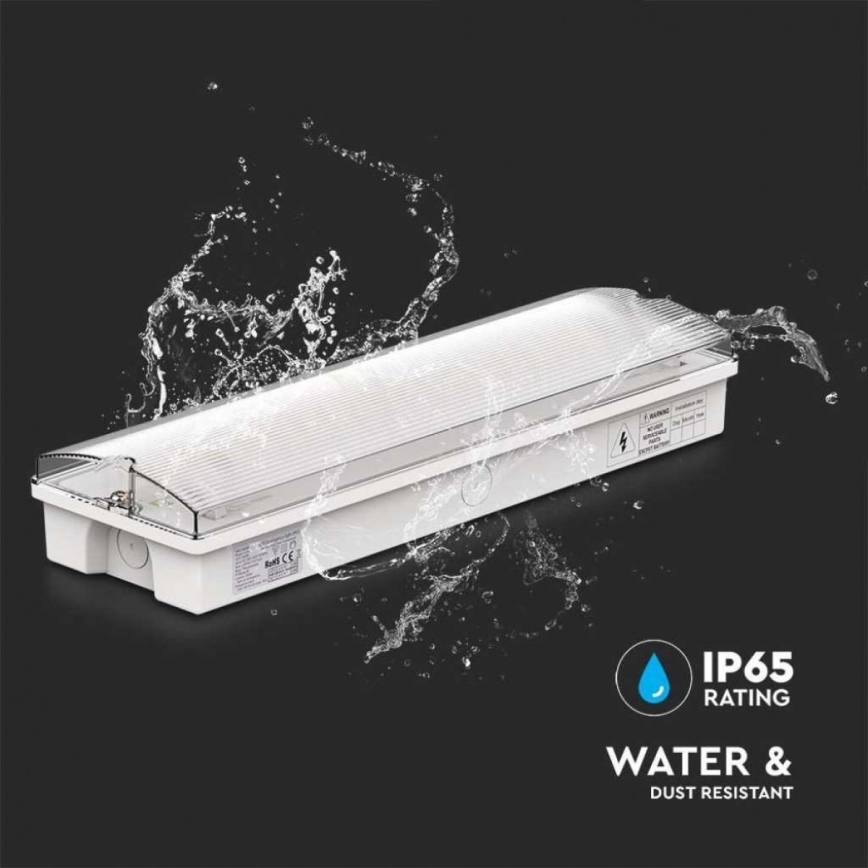 Світлодіодний аварійний світильник EMERGENCY EXIT LED/3W/230V 6400K IP65