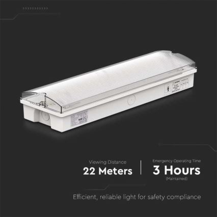 Світлодіодний аварійний світильник EMERGENCY EXIT LED/3W/230V 6400K IP65