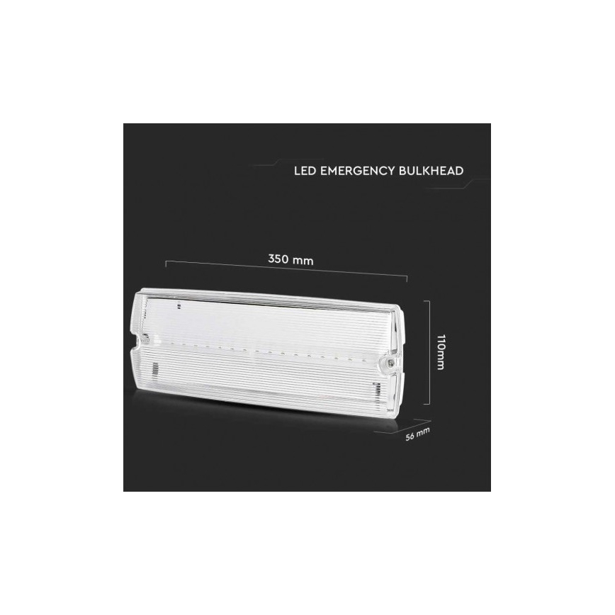 Світлодіодний аварійний світильник EMERGENCY EXIT LED/3W/230V 6400K IP65