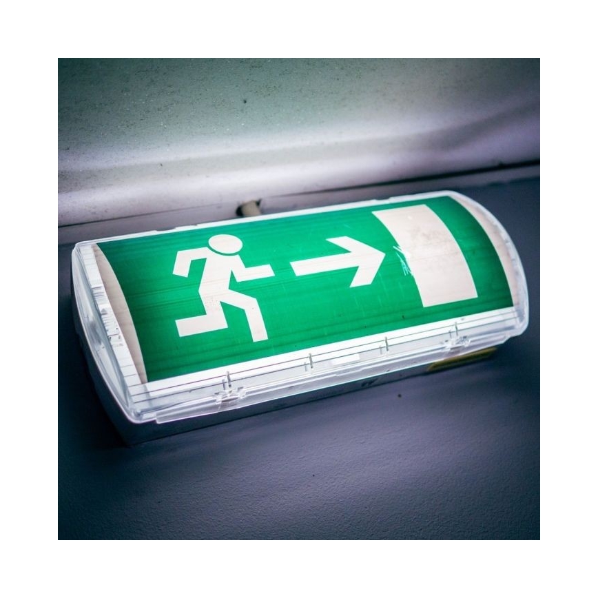 Світлодіодний аварійний світильник EMERGENCY EXIT LED/3W/230V IP65 6000K 1200mAh