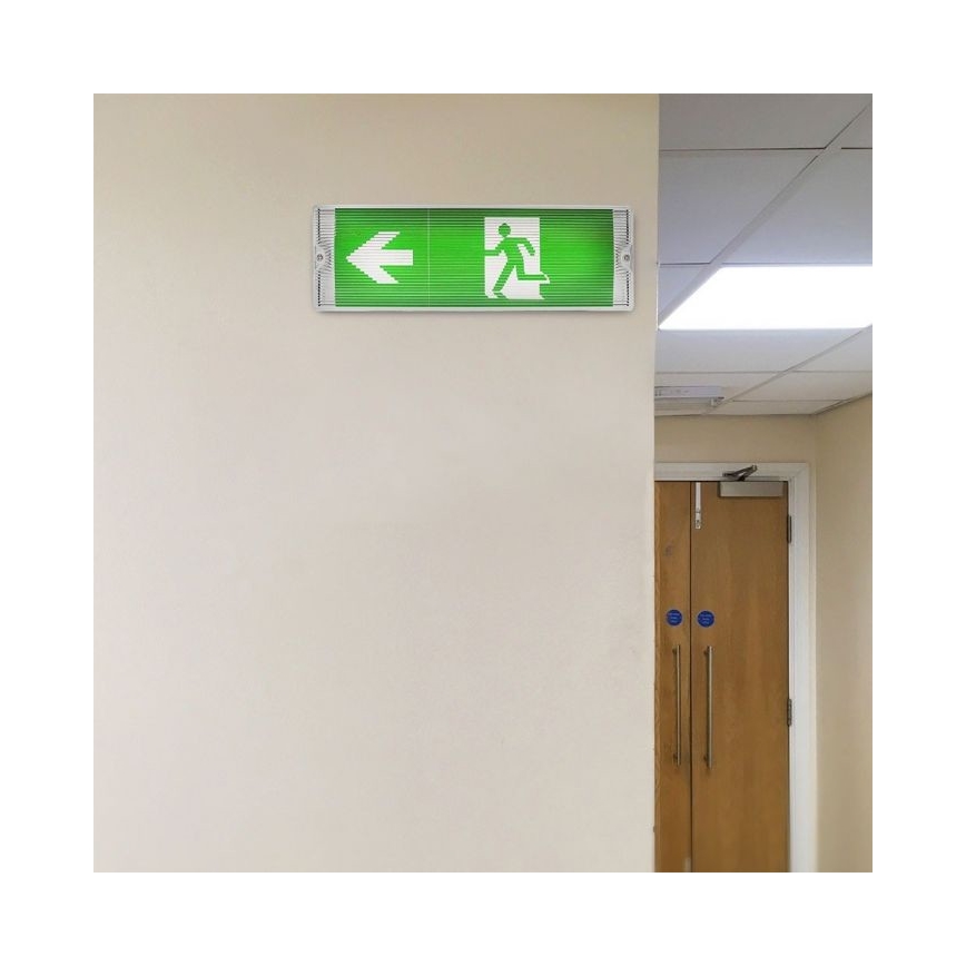 Світлодіодний аварійний світильник EMERGENCY EXIT LED/3W/230V IP65 6000K 1200mAh